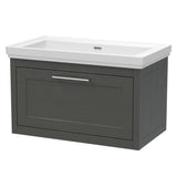 Traditional Wall Hung Vanity Basin Unit with Fireclay Basin - Choice of Size, Colour and Basin Type