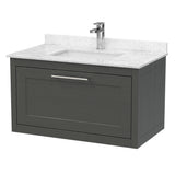 Traditional Bathroom Wall Hung Vanity Unit and Marble Worktop Basin - Choice of Size and Colour