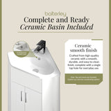 Gloss White Corner Bathroom Cloakroom Vanity Basin Unit - 1 or 2 Door Option