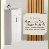 Gloss White Corner Bathroom Cloakroom Vanity Basin Unit - 1 or 2 Door Option