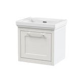 Traditional Wall Hung Vanity Basin Unit with Fireclay Basin - Choice of Size, Colour and Basin Type
