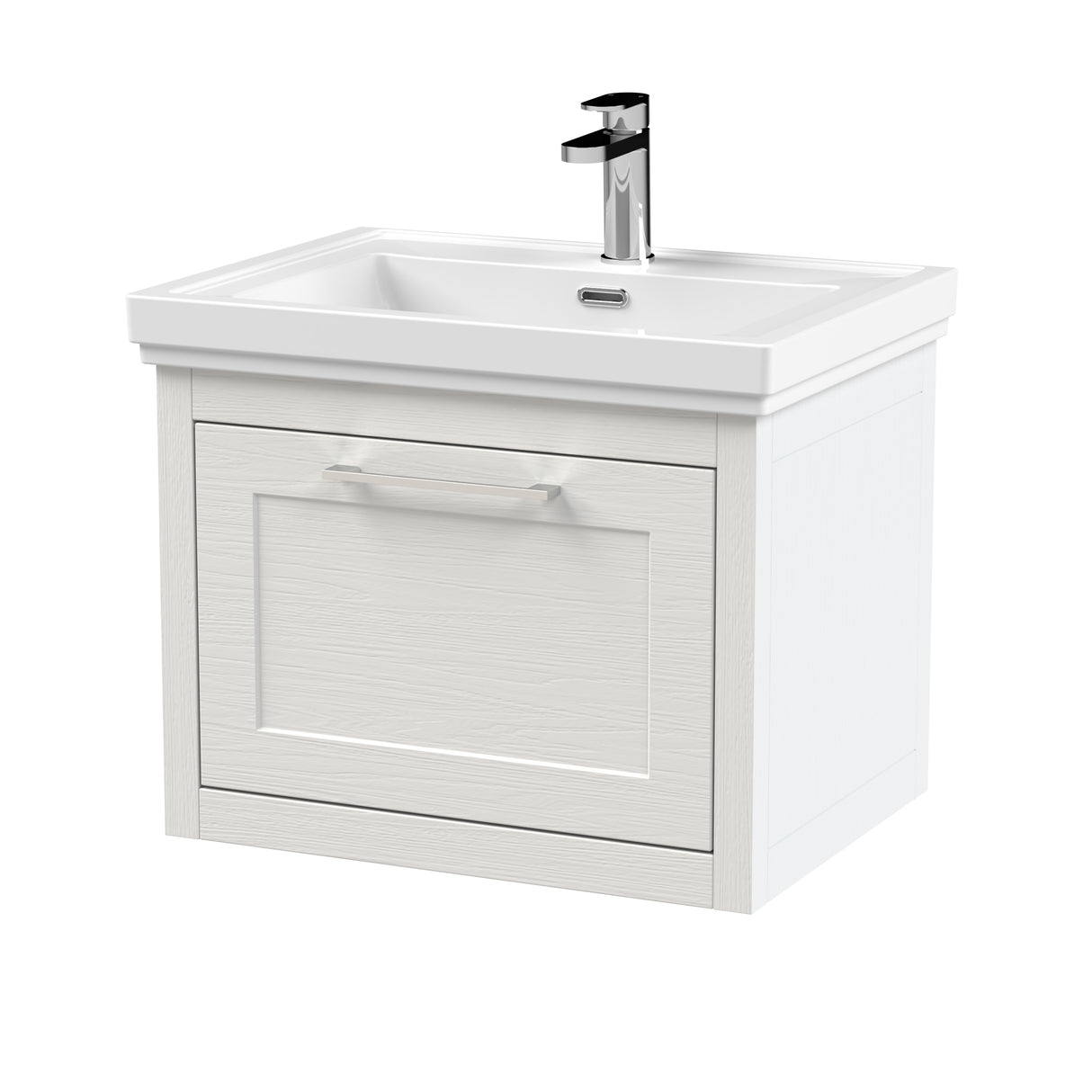 Traditional Wall Hung Vanity Basin Unit with Fireclay Basin - Choice of Size, Colour and Basin Type