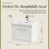 Traditional Wall Hung Vanity Basin Unit with Fireclay Basin - Choice of Size, Colour and Basin Type
