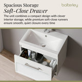 Traditional Wall Hung Vanity Basin Unit with Fireclay Basin - Choice of Size, Colour and Basin Type