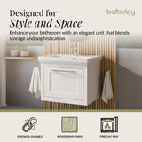 Traditional Wall Hung Vanity Basin Unit with Fireclay Basin - Choice of Size, Colour and Basin Type