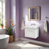 Traditional Wall Hung Vanity Basin Unit with Fireclay Basin - Choice of Size, Colour and Basin Type