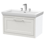 Traditional Wall Hung Vanity Basin Unit with Fireclay Basin - Choice of Size, Colour and Basin Type