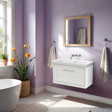Traditional Wall Hung Vanity Basin Unit with Fireclay Basin - Choice of Size, Colour and Basin Type