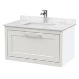 Traditional Bathroom Wall Hung Vanity Unit and Marble Worktop Basin - Choice of Size and Colour