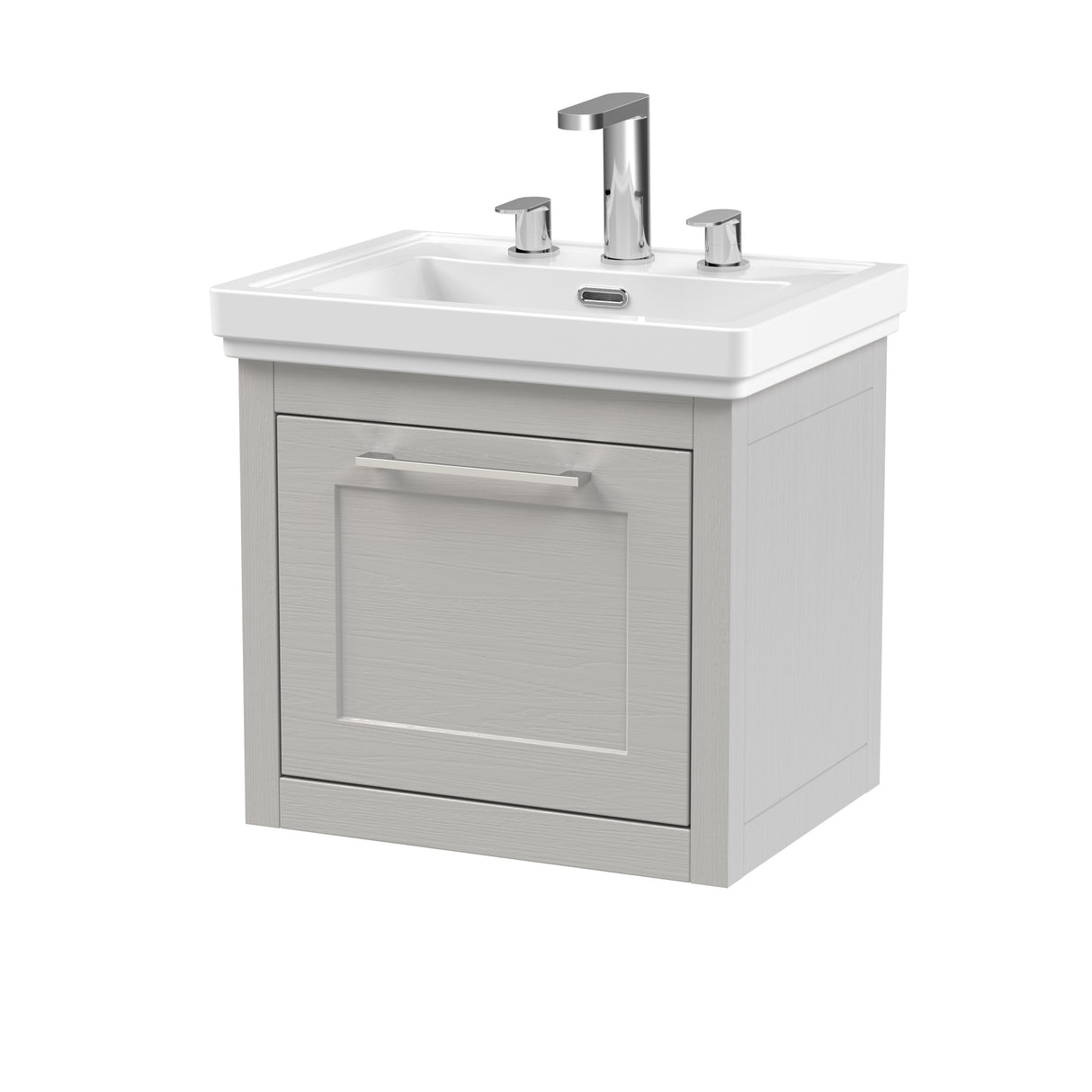 Traditional Wall Hung Vanity Basin Unit with Fireclay Basin - Choice of Size, Colour and Basin Type