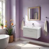 Traditional Wall Hung Vanity Basin Unit with Fireclay Basin - Choice of Size, Colour and Basin Type