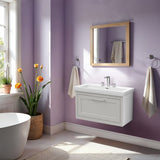 Traditional Wall Hung Vanity Basin Unit with Fireclay Basin - Choice of Size, Colour and Basin Type