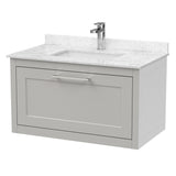 Traditional Bathroom Wall Hung Vanity Unit and Marble Worktop Basin - Choice of Size and Colour