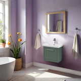Traditional Wall Hung Vanity Basin Unit with Fireclay Basin - Choice of Size, Colour and Basin Type