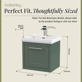 Traditional Wall Hung Vanity Basin Unit with Fireclay Basin - Choice of Size, Colour and Basin Type