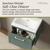 Traditional Wall Hung Vanity Basin Unit with Fireclay Basin - Choice of Size, Colour and Basin Type