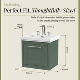Traditional Wall Hung Vanity Basin Unit with Fireclay Basin - Choice of Size, Colour and Basin Type