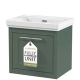 Traditional Wall Hung Vanity Basin Unit with Fireclay Basin - Choice of Size, Colour and Basin Type