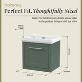 Traditional Wall Hung Vanity Basin Unit with Fireclay Basin - Choice of Size, Colour and Basin Type