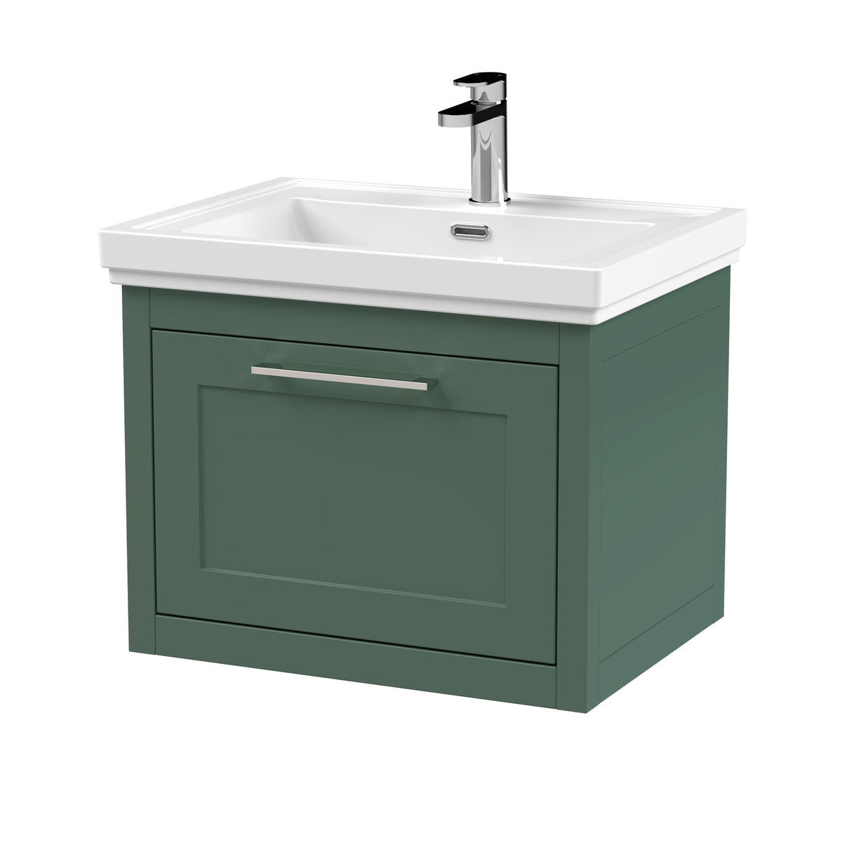 Traditional Wall Hung Vanity Basin Unit with Fireclay Basin - Choice of Size, Colour and Basin Type