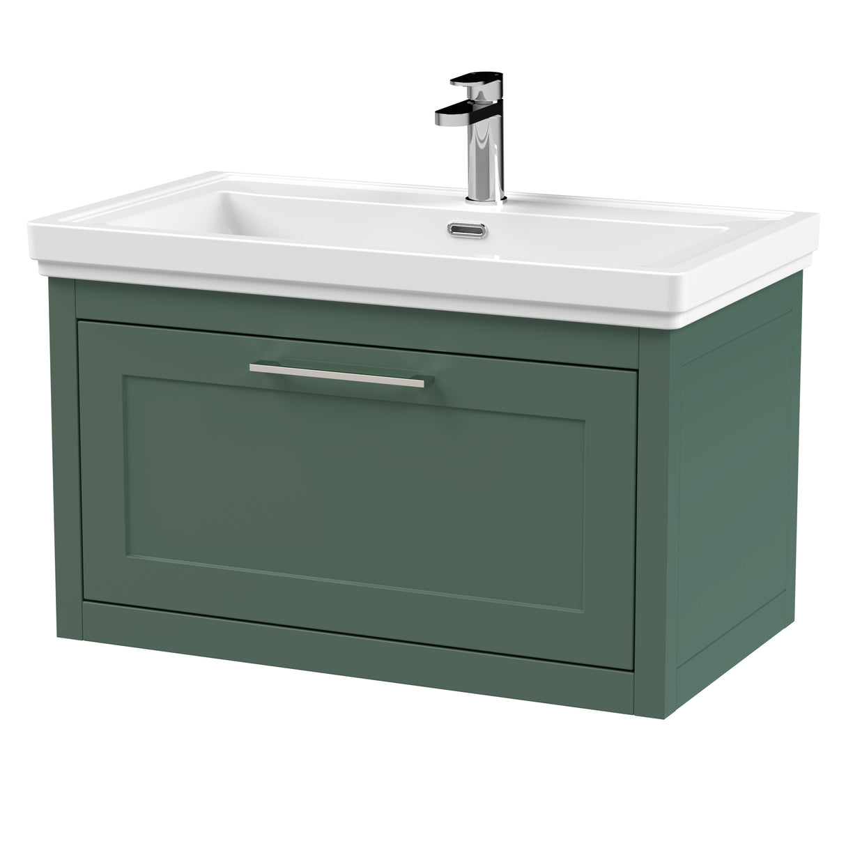 Traditional Wall Hung Vanity Basin Unit with Fireclay Basin - Choice of Size, Colour and Basin Type