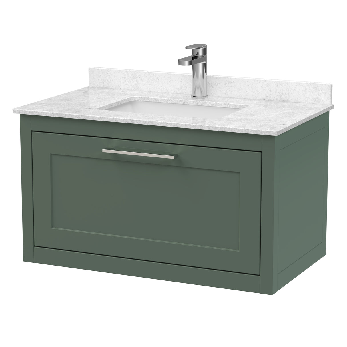 Traditional Bathroom Wall Hung Vanity Unit and Marble Worktop Basin - Choice of Size and Colour