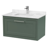 Traditional Bathroom Wall Hung Vanity Unit and Marble Worktop Basin - Choice of Size and Colour