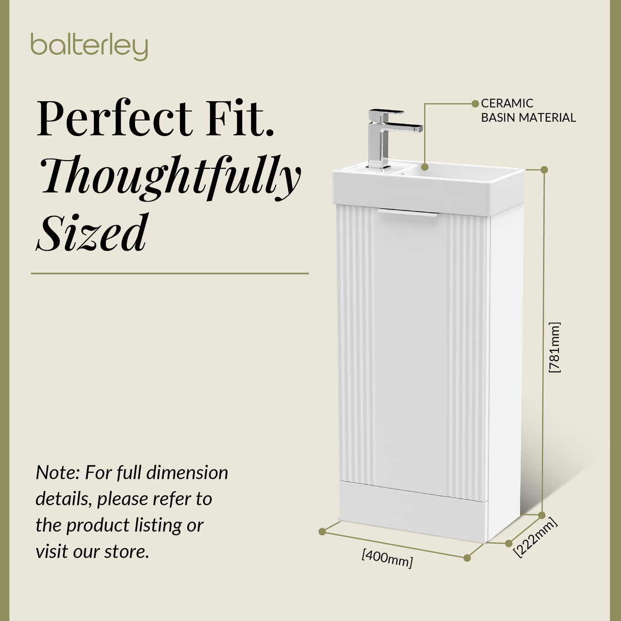 Retro Floor Standing  Bathroom Cloakroom Vanity Basin Unit - Multiple Colours