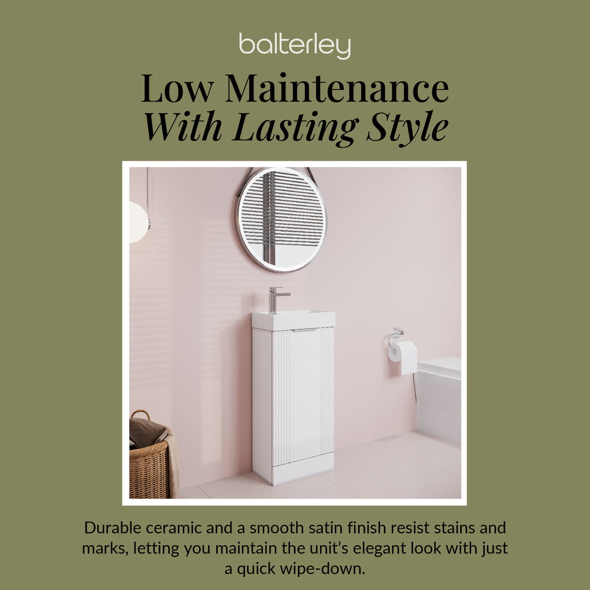 Retro Floor Standing  Bathroom Cloakroom Vanity Basin Unit - Multiple Colours