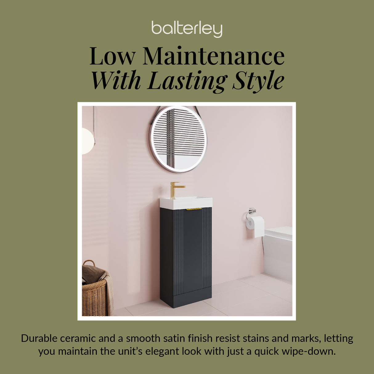 Retro Floor Standing  Bathroom Cloakroom Vanity Basin Unit - Multiple Colours