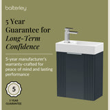 Retro Wall Hung Bathroom Cloakroom Vanity Basin Unit - Multiple Colours