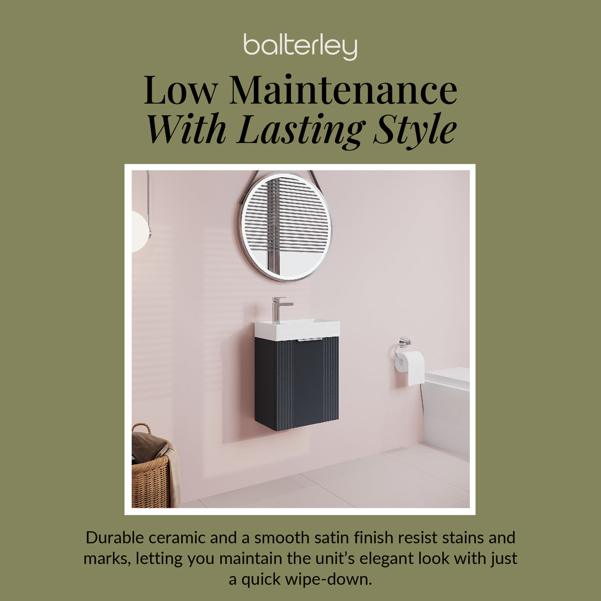 Retro Wall Hung Bathroom Cloakroom Vanity Basin Unit - Multiple Colours