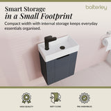 Retro Wall Hung Bathroom Cloakroom Vanity Basin Unit - Multiple Colours