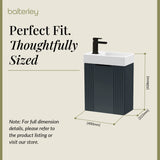 Retro Wall Hung Bathroom Cloakroom Vanity Basin Unit - Multiple Colours