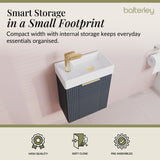 Retro Wall Hung Bathroom Cloakroom Vanity Basin Unit - Multiple Colours