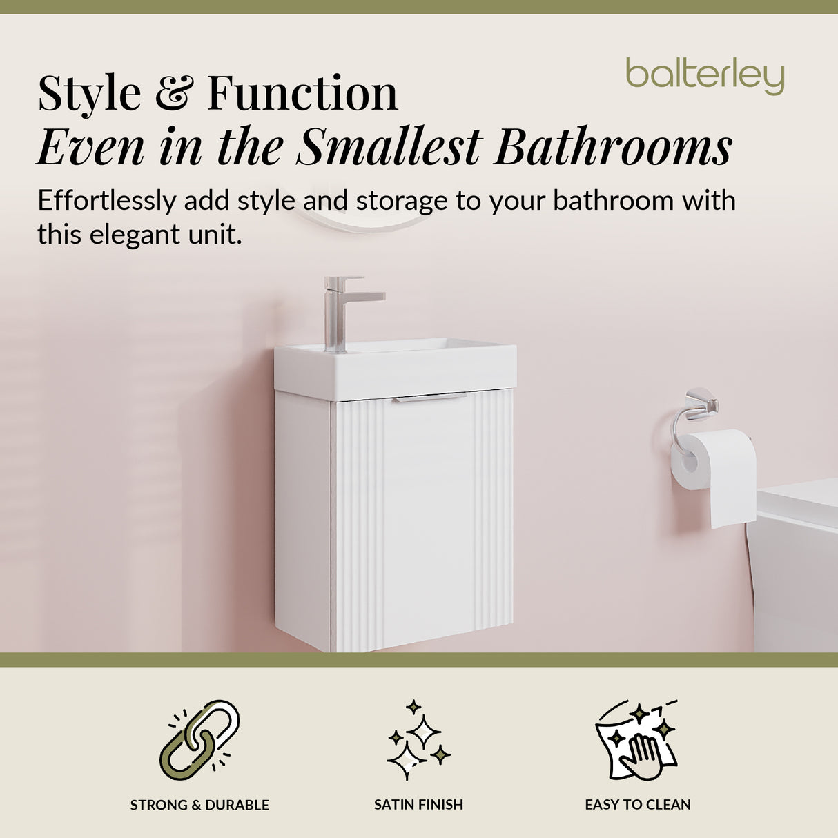 Retro Wall Hung Bathroom Cloakroom Vanity Basin Unit - Multiple Colours