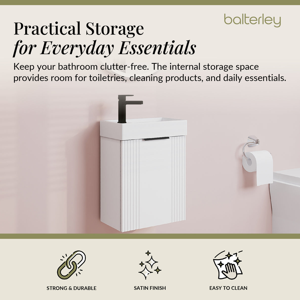 Retro Wall Hung Bathroom Cloakroom Vanity Basin Unit - Multiple Colours