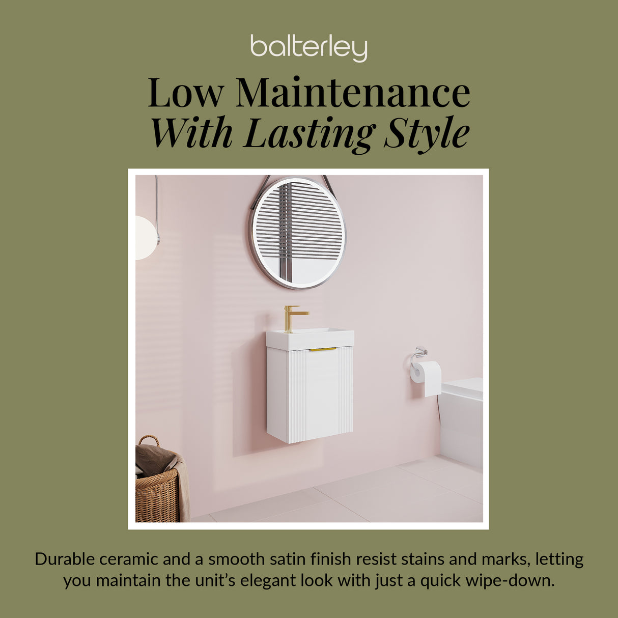 Retro Wall Hung Bathroom Cloakroom Vanity Basin Unit - Multiple Colours