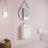 Retro Wall Hung Bathroom Cloakroom Vanity Basin Unit - Multiple Colours