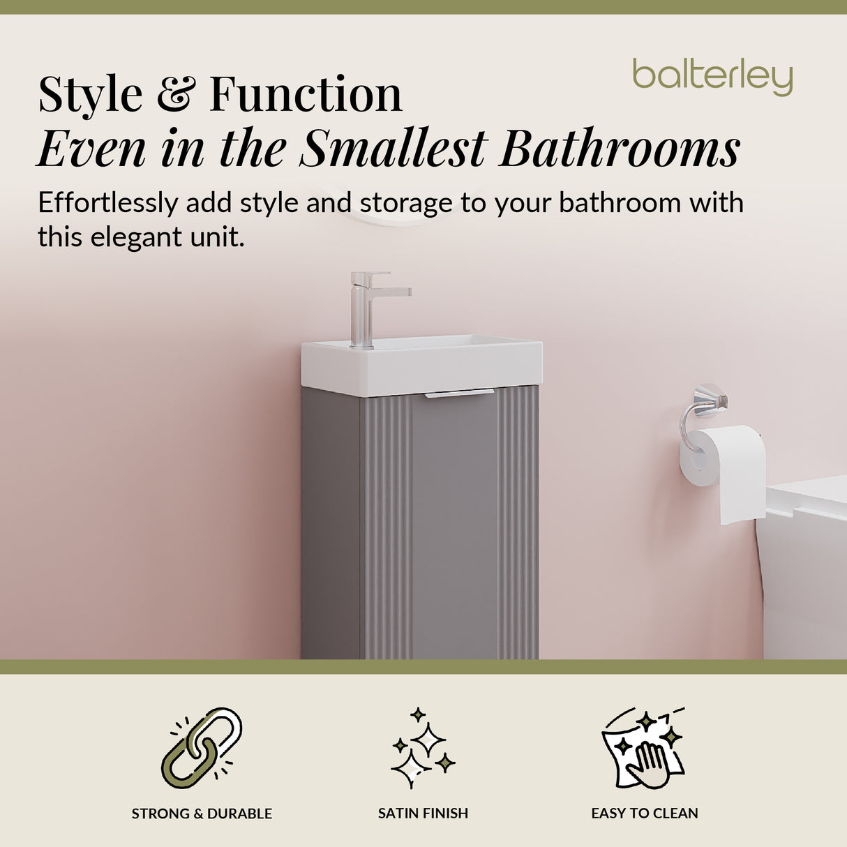 Retro Floor Standing  Bathroom Cloakroom Vanity Basin Unit - Multiple Colours