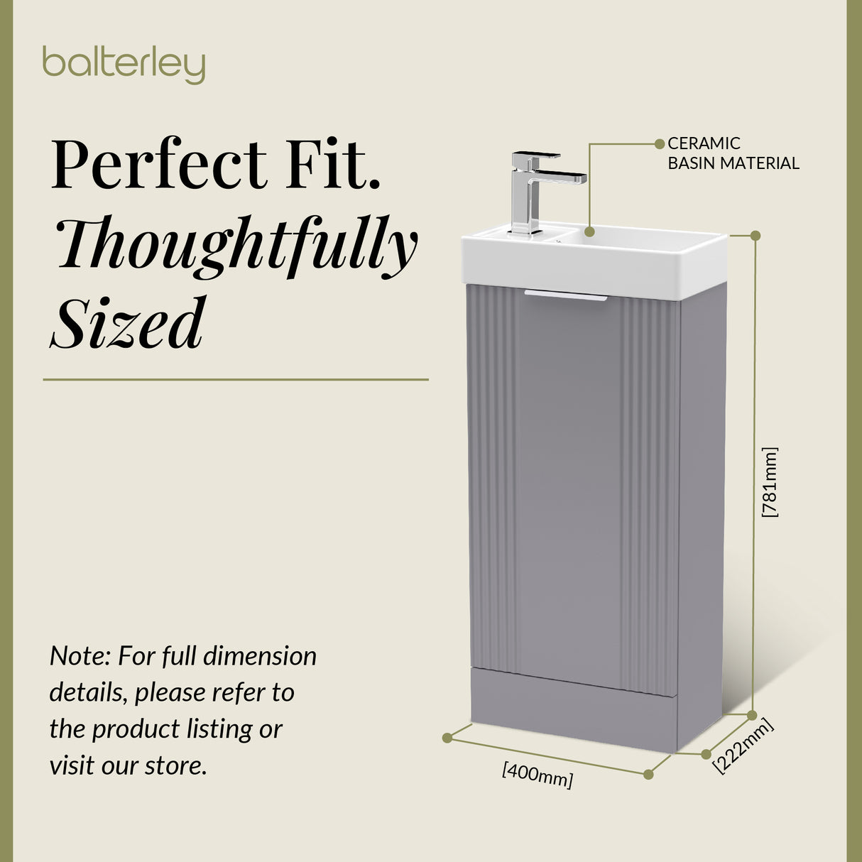 Retro Floor Standing  Bathroom Cloakroom Vanity Basin Unit - Multiple Colours