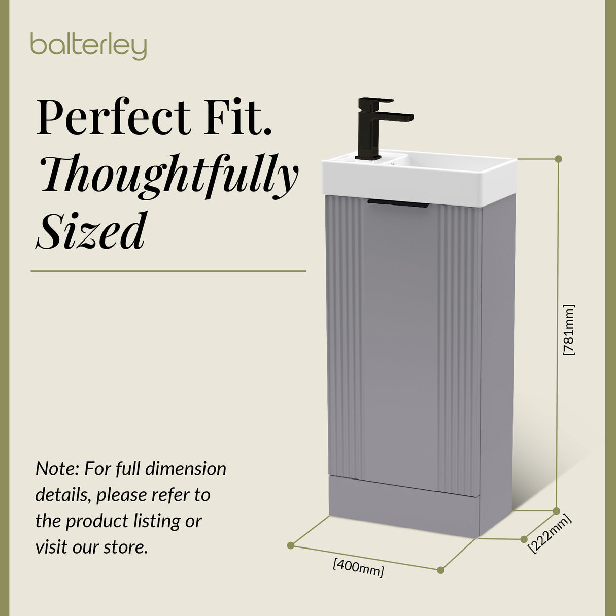 Retro Floor Standing  Bathroom Cloakroom Vanity Basin Unit - Multiple Colours