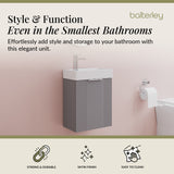 Retro Wall Hung Bathroom Cloakroom Vanity Basin Unit - Multiple Colours