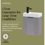 Retro Wall Hung Bathroom Cloakroom Vanity Basin Unit - Multiple Colours