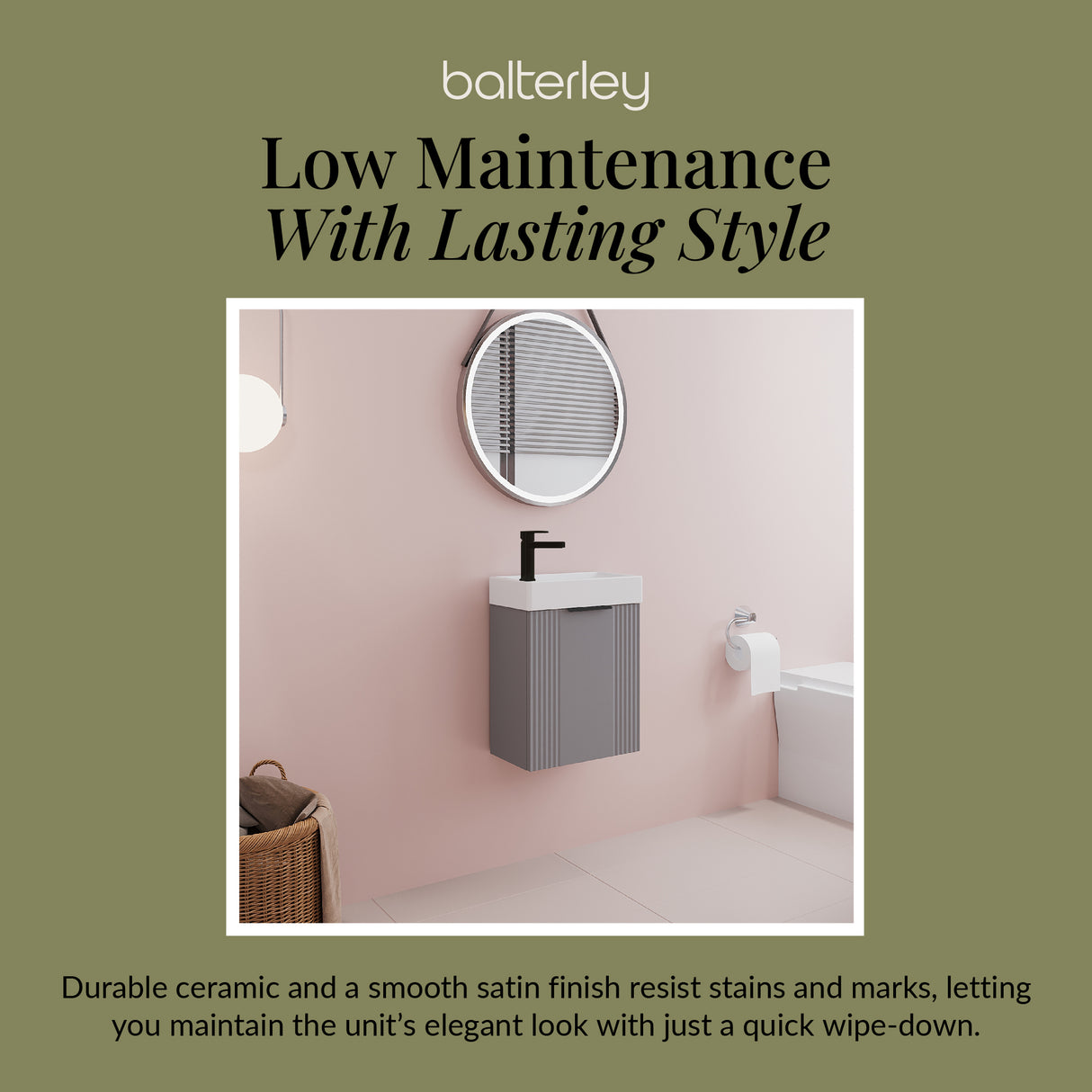 Retro Wall Hung Bathroom Cloakroom Vanity Basin Unit - Multiple Colours