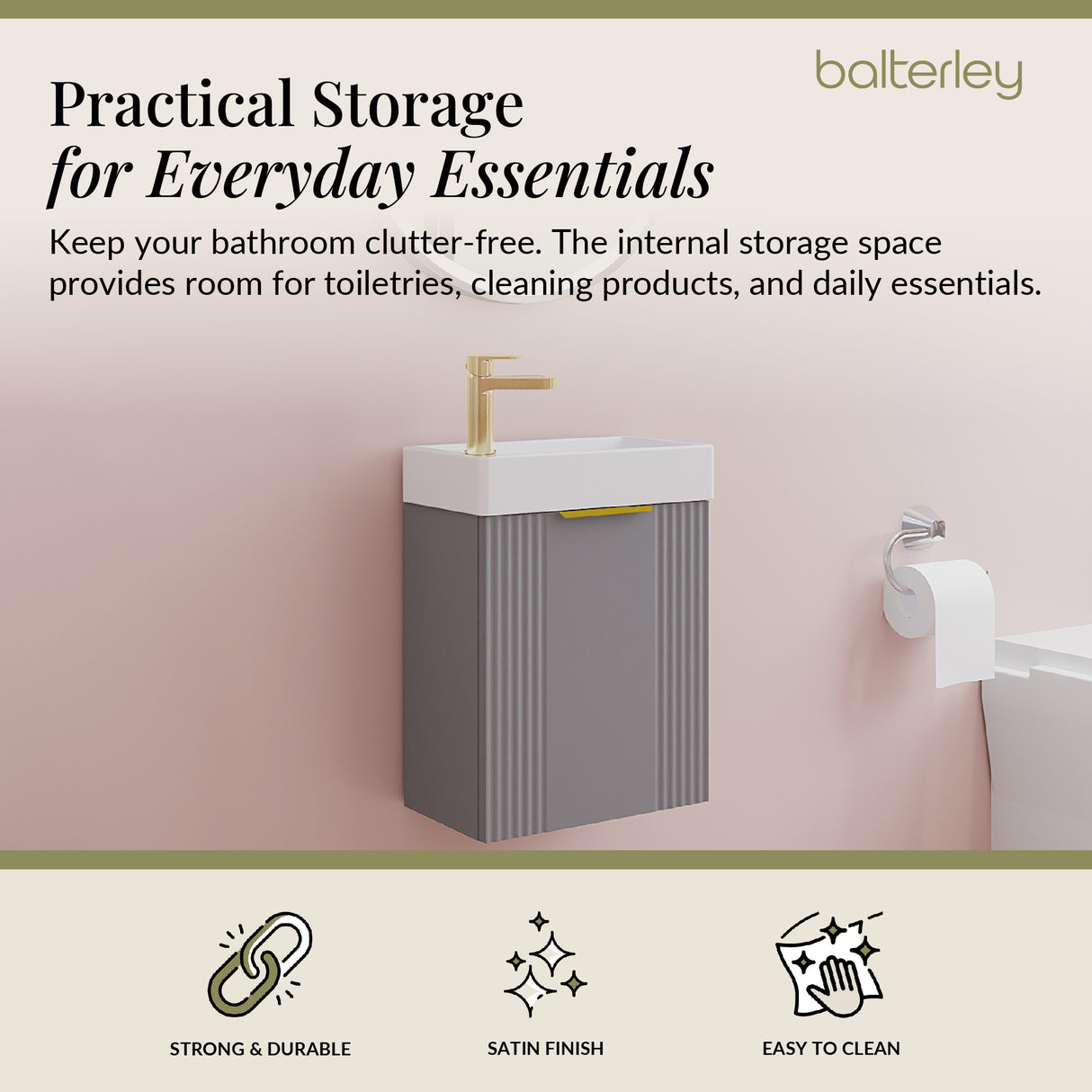 Retro Wall Hung Bathroom Cloakroom Vanity Basin Unit - Multiple Colours