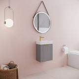 Retro Wall Hung Bathroom Cloakroom Vanity Basin Unit - Multiple Colours