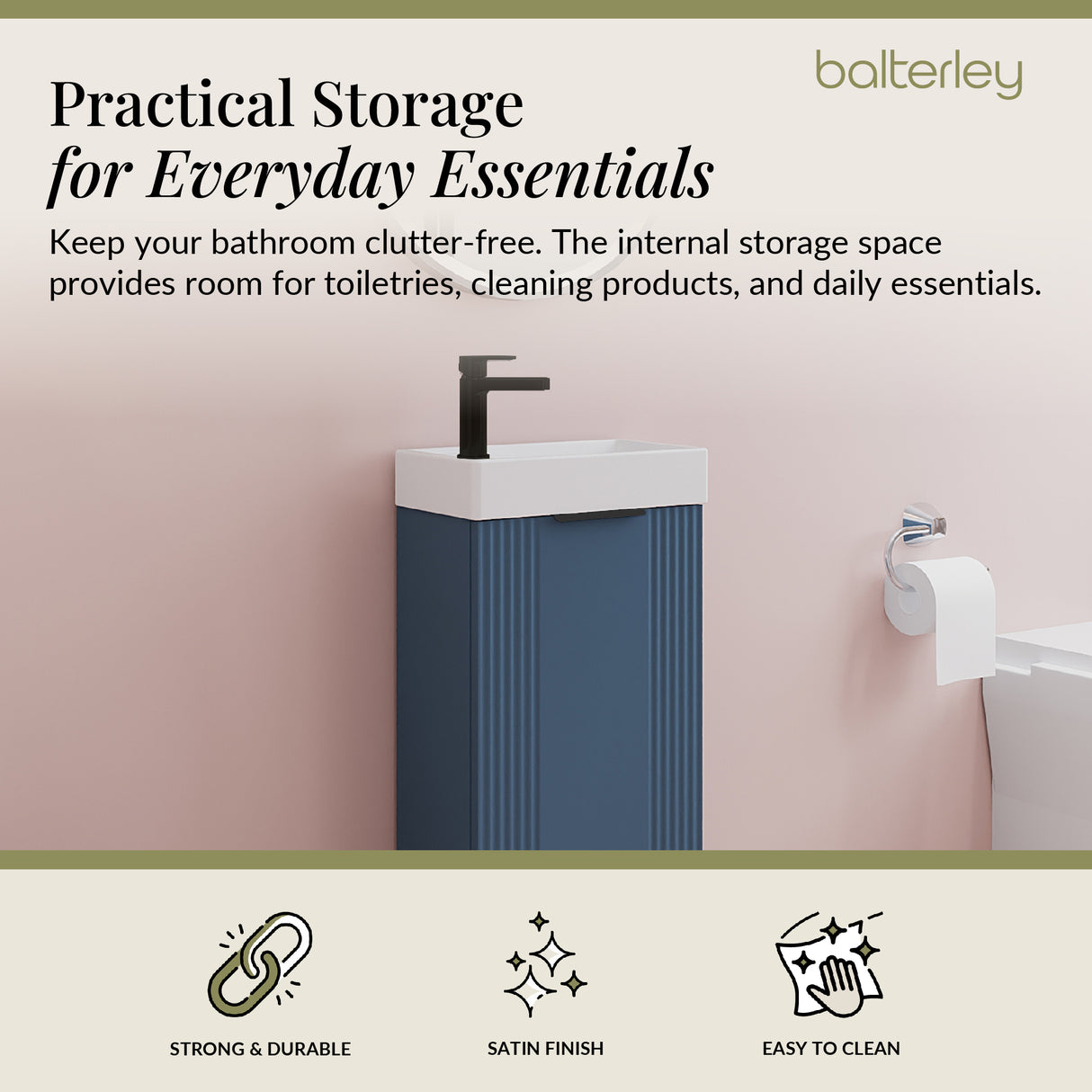 Retro Floor Standing  Bathroom Cloakroom Vanity Basin Unit - Multiple Colours