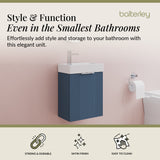 Retro Wall Hung Bathroom Cloakroom Vanity Basin Unit - Multiple Colours