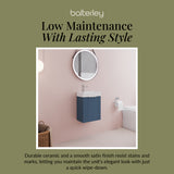 Retro Wall Hung Bathroom Cloakroom Vanity Basin Unit - Multiple Colours
